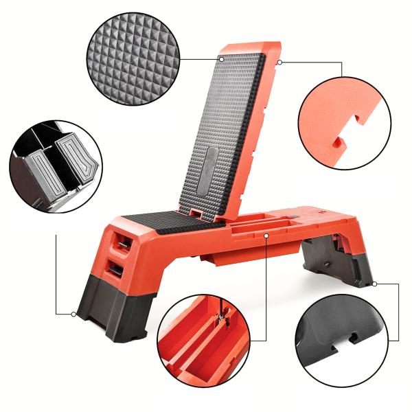 1125MM Anti Skid 3 Level Adjustable Exercise Step Platform 35CM