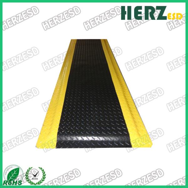Alfombra anti fatiga amarilla y negra ESD con PVC / espuma EPDM / material de goma