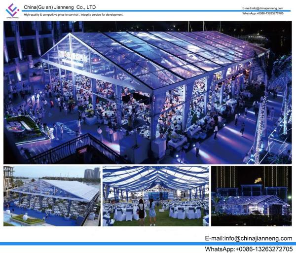 Clear Span Large Outdoor Tent White PVC Fabric Door Transparent PVC Windows