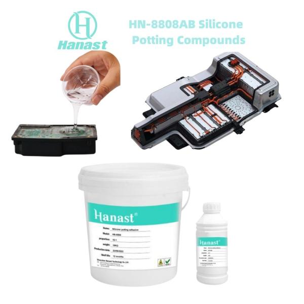 10:1 Bulk Liquid Silicone Two Component Insulation Black electronic potting gel