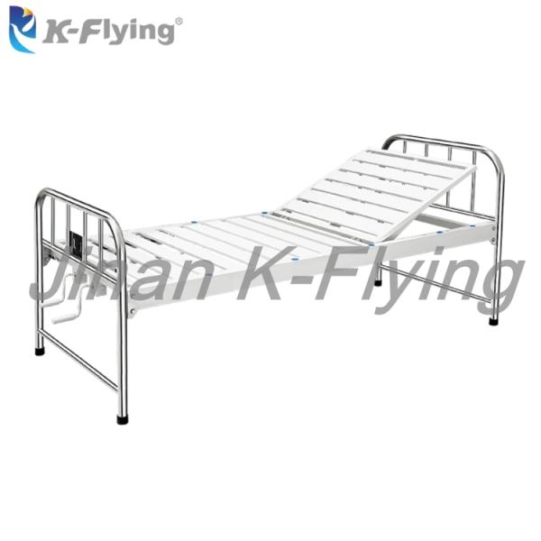 Metal Steel 2 Cranks Foldable Manual Hospital Patient Bed