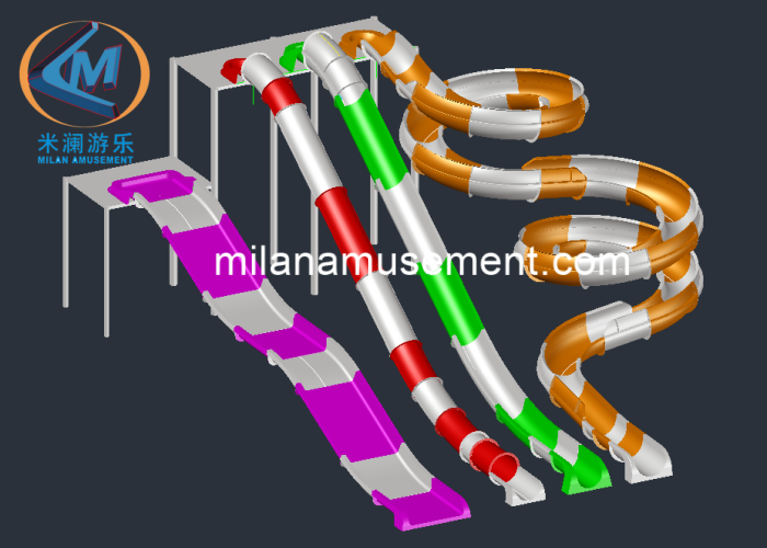 High Open Straight Speed Racer Water Slide For Amusement Park