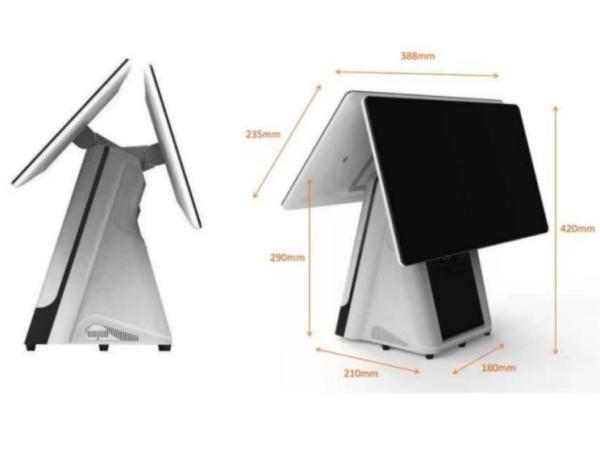 High Brightness 300cdm2 15.6 Inch Dual Screen POS Machine for Retail Store and Restaurant