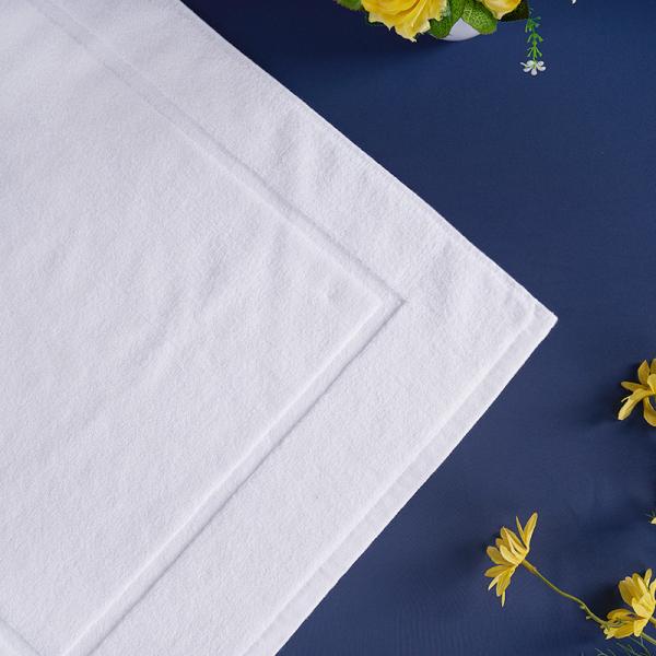 Jacquard Logo Hotel Bath Mat 50*80cm Double - Sided Absorbent Cotton Yarn
