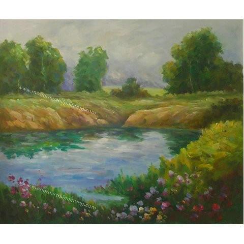 100% Handmade Modern Colorful Trees Oil Painting Abstract Landscape Wall Art on Canvas for Dining Room Decor