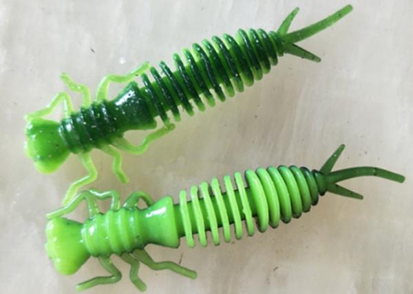 soft PVC 3' 3g 4' 4g shrimp smell green brown black yellow pink bass fishing lure fishing bait