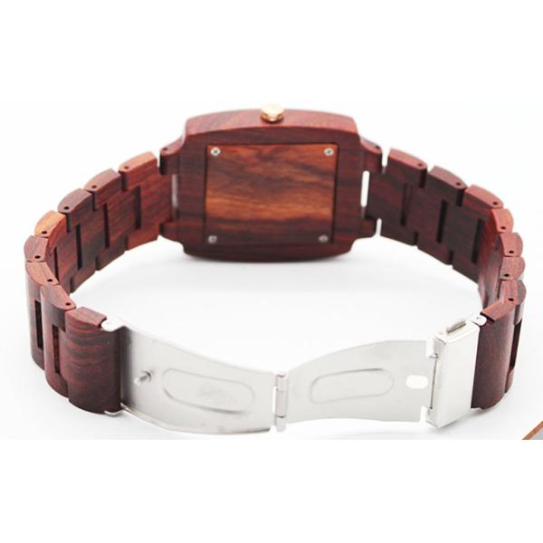 Handmade Unisex Wooden Wrist Watch Nature Wood Blue Color Dial Quartz