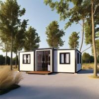 Double aile 3 en 1 maisons de conteneurs pliables évolutifs avec panneau ignifuge