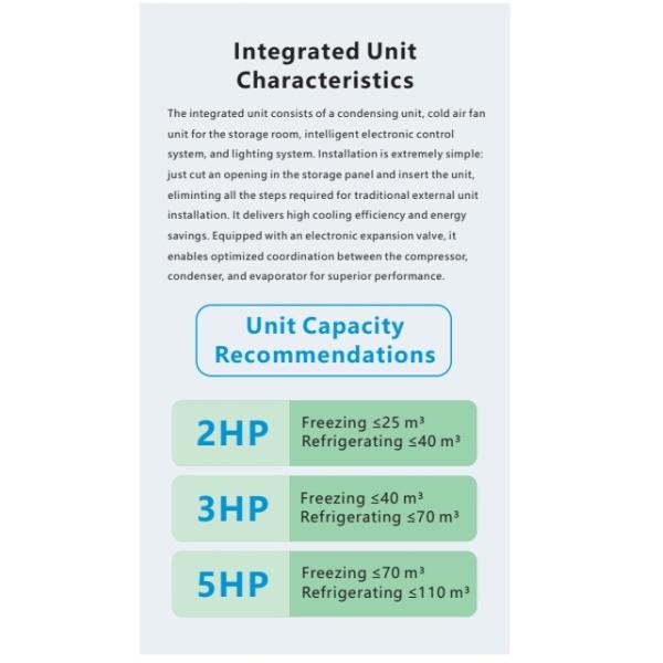 Unité intégrée dédiée pour le stockage au froid