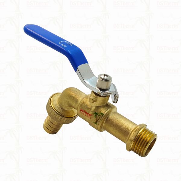 Gold Plated Heavy Duty Classic Blue Iron Handle Bibcocks Spout Faucet Spigot Water Tap 1/2
