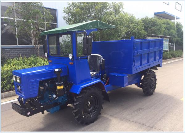 Blue Mini Off Road Dump Truck 18HP ATV For Farm 4WD Full Hydraulic Steering
