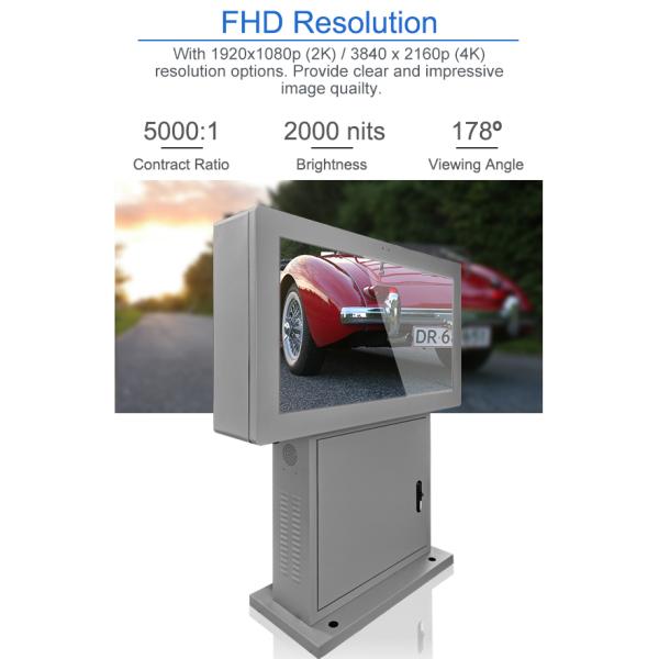 55 Inch Outdoor LCD Digital Signage 4000cd/M2 3 Screens