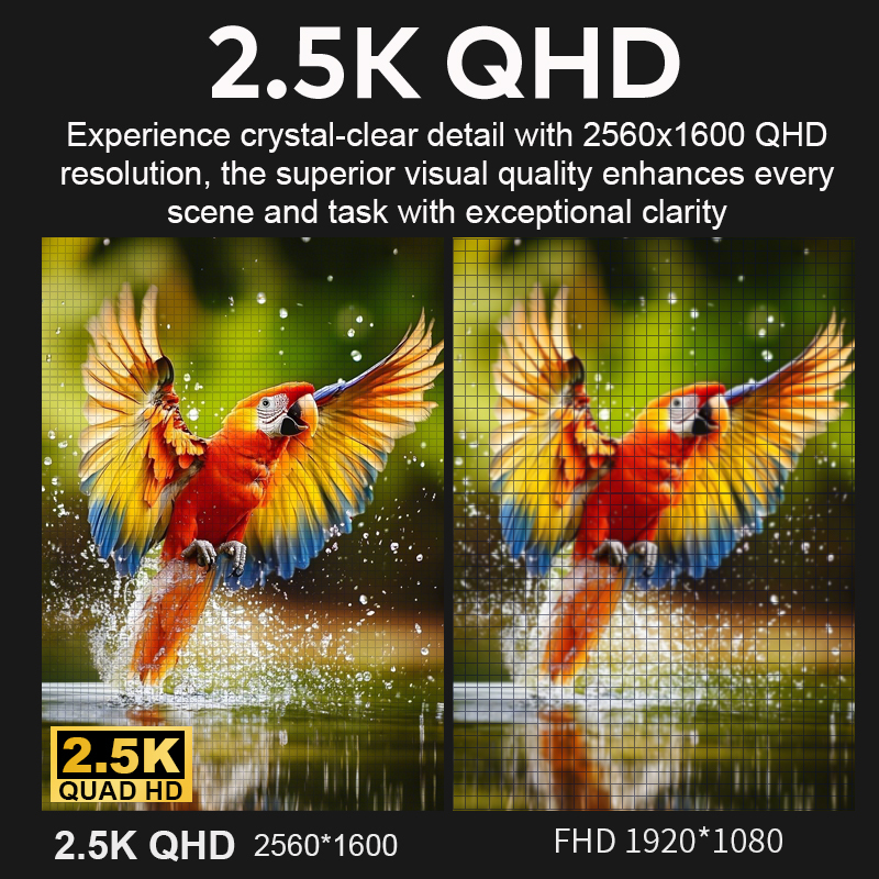 Folding Computer Monitor 2.5K QHD IPS 16:10 Travel Dual Monitor For Laptop