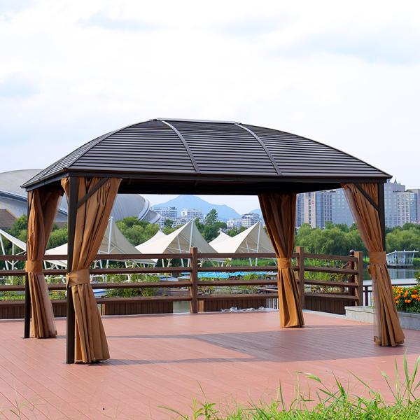 Aluminium Frame Summerhouses Luxury Outdoor Gazebo Tent With Hardtop Single Top 3x4m