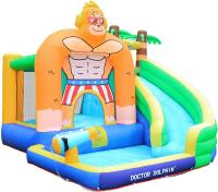 Diapositiva del doctor Dolphin Inflatable Water para la casa de la despedida del agua del niño con la piscina del chapoteo