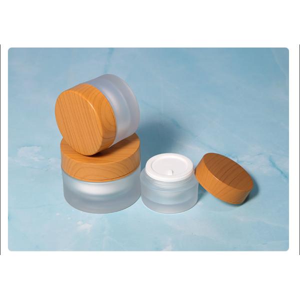 15g 30g Luxury Frosted Cosmetics Packaging Plastic Round Bamboo Body Butters Cream Cosmetic Jar with Customized Logo