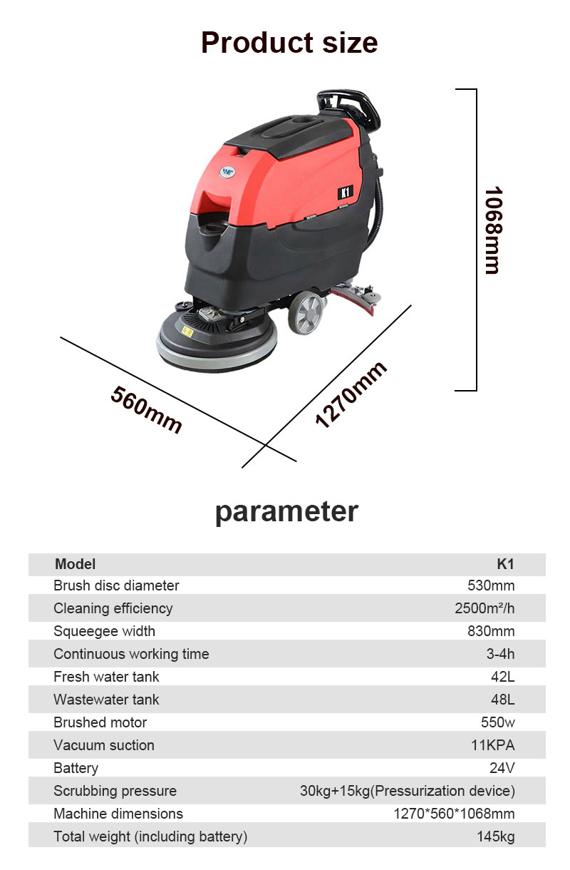 Hotsale 24V 80AH Lithium Battery Industrial Automatic Floor Washing Machine Scrubber Dryer