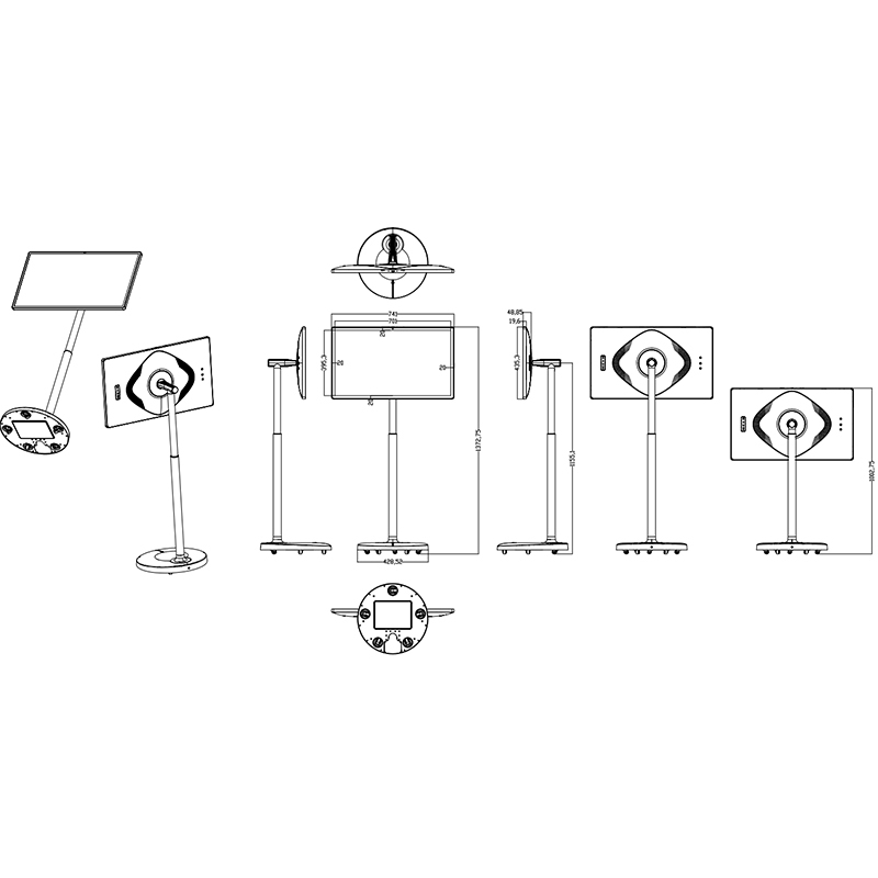 Kinstone New Arrival 32 inch 2-in-1 Portable Smart Touch Screen, Desktop & Floor Stand Supported