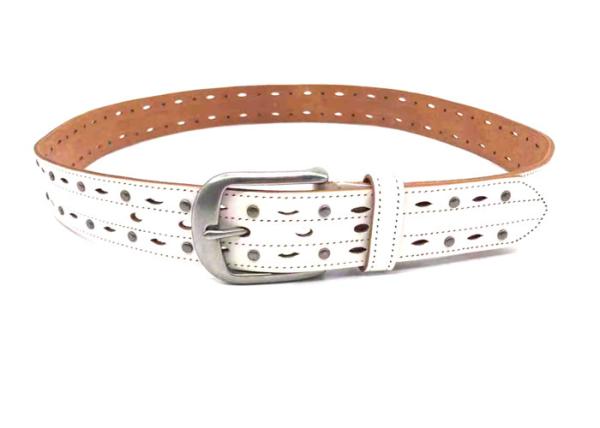 Circle Studded Mens Casual Leather Belt With Alloy Buckle
