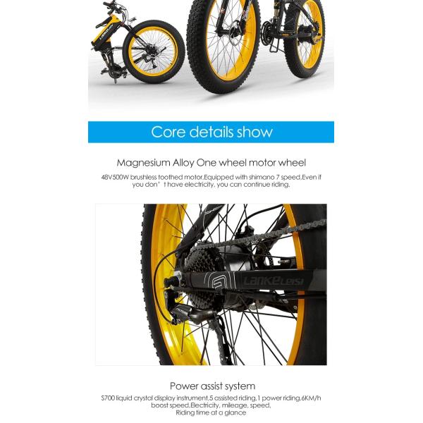 CE Certificate Fat Tire Electric Bike 26 Inch 48V Lithium Battery