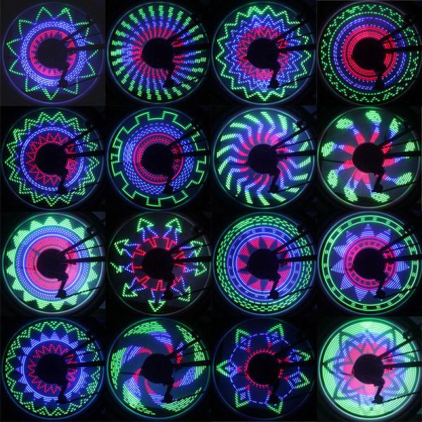 32 LED Flash Spoke Light Lamp for 24 Inches Wheel Battery Powered Outdoor Cycling Lights