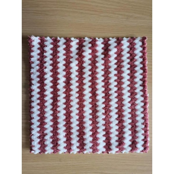 320gsm Microfiber Coral Fleece Kitchen Towels Dishcloth With Zigzag Ultrasonic Cutting