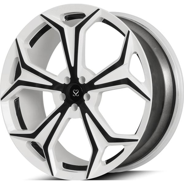 Les jantes de 1 alliage forgées par morceau fait sur commande débarquent le visage blanc de Rover Defender 22x9.5 + les rais noirs