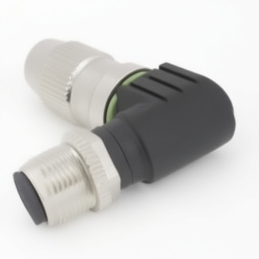 Durable M12 Male Right Angle 4 Pole Connector L-com M12FT4AM90 Zinc Die Cast Screw Material