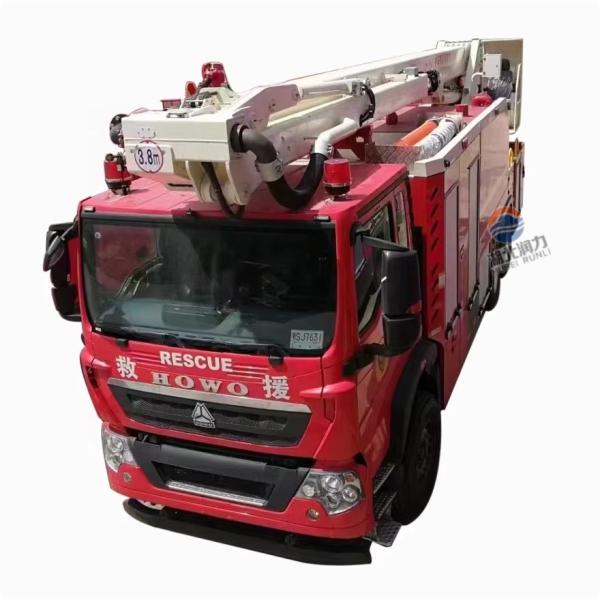 Sinotruk  Howo Red Fire Rescue Vehicle With Lift Jet Function, High Altitude Fire Extinguishing Truck   Fire Engine
