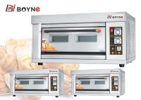 240V Commercial Stainless Steel Bread Deck Oven Gas Type Single Deck Three Trays