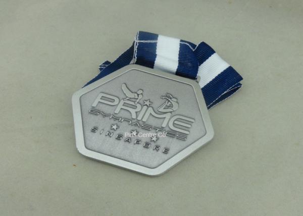 Zinc Alloy Die Casting / Die Cast Medals Antique Silver Marathon Medals