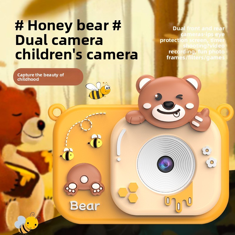 Children's Mini Camera 2-Inch Screen ABS Material Can Take Photos & Videos Play Games HD Children's Toy Cartoon Gift