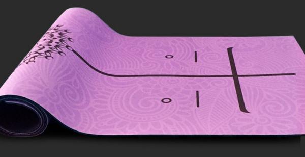 New premium Eco friendly lase carve printing fitness mat custom printed anti slip natural cork rubber yoga mat