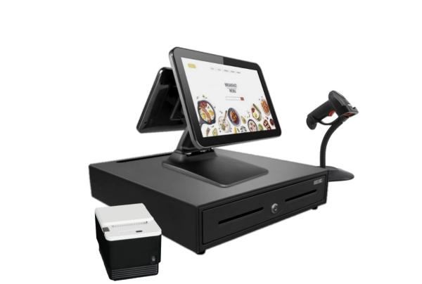 15.6 polegadas Full Set POS Machine With POS Systems Cash Register Billing System Preto Branco