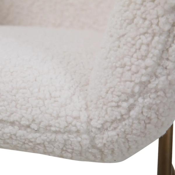 Soft Velvet Modern Single Seater Chair Anti Fading White Color