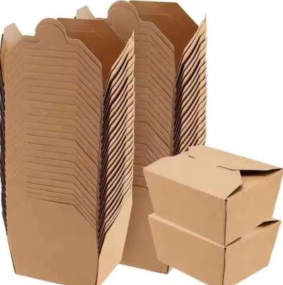 Caixa de papel Kraft de 1200 ml Frango descartável Salada de papel de retorno Caixa de almoço de papel