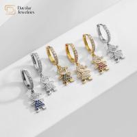diamante de bronze do zircão dos brincos da aro do pendente do ouro 18k para meninas do menino