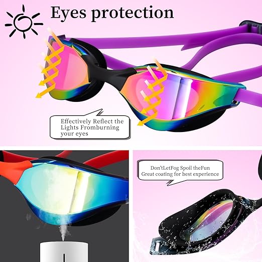 Anti-Fog UV Protection Hydrophobic Swimming Goggles for Universal Fit