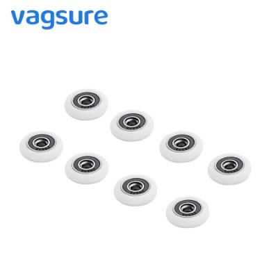 Carbon Steel / POM Sliding Glass Shower Door Hardware Bearing Wheels White Color