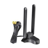 WiFi 6E Antenne Tri-Band 2,4 GHz 5 GHz 6 GHz Base magnétique WiFi Antennes RP-SMA Connecteur pour PC Routeur sans fil de bureau