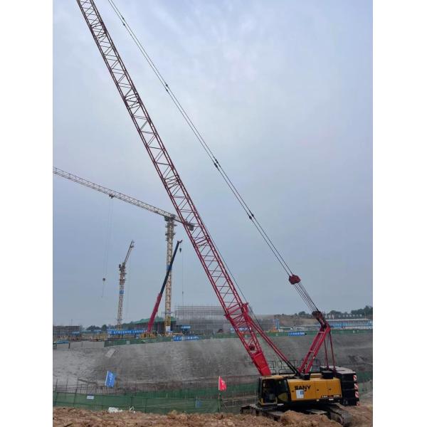 Красно-желтый 2019 Sy Scc900A-6 90t ползучий кран Использованная строительная машина с хорошим