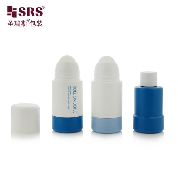 RPPE-50ML 75ML Double Wall PP Refillable Roll On Deodorant Bottles Hollow Ball