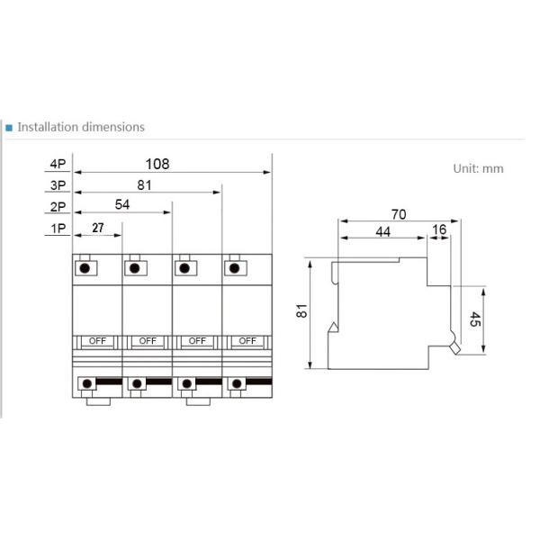 Mcb Din Rail 4P 100A 125A Miniature Circuit Breaker