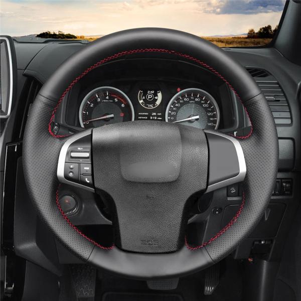 DIY vegan leather steering wheel cover for Holden Colorado Colorado 7 Trailblazer handstitching steering wheel cover