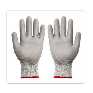 Orange TPR On Back Cut Level 3 Impact Safety Gloves With PU Coating For