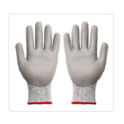 Orange TPR On Back Cut Level 3 Impact Safety Gloves With PU Coating For Warehousing