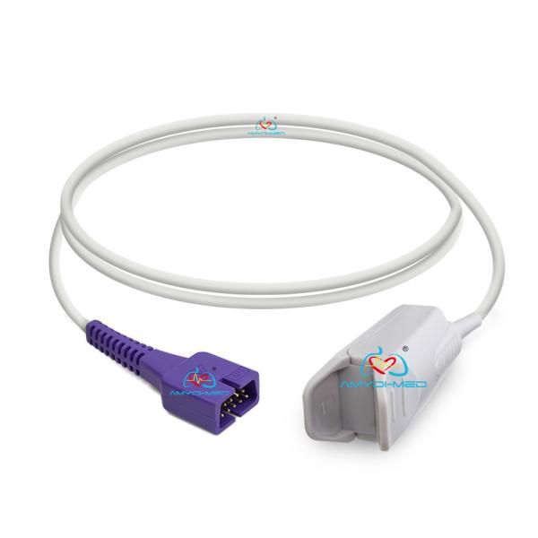 Medical Reusable  Ds100a Spo2 Sensor Adult Finger Clip 3ft TPU Material