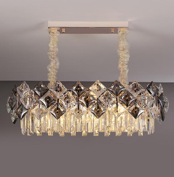 Led chandelier Living room decoration simple dimmer round hanging crystal lamp(WH-CY-184)