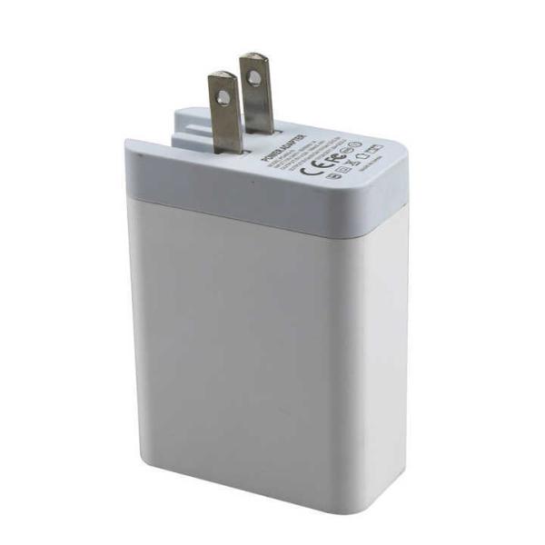 US Plug 2-Port Wall Charger – 45W Fast Charging Adapter with USB-C and USB-A Output for Phone, Tablet, Laptop, Home & Travel Use