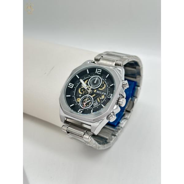 ML1113-Silver Bezel Luxury Trend Design Men Quartz Watches With Stainless Steel Band